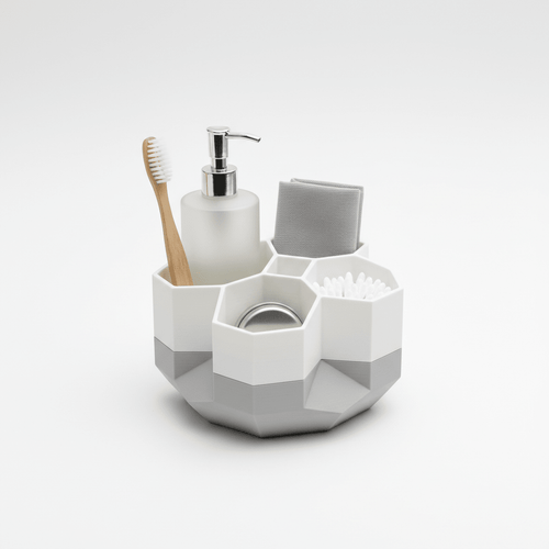 Bathroom Organiser - 3 Tins