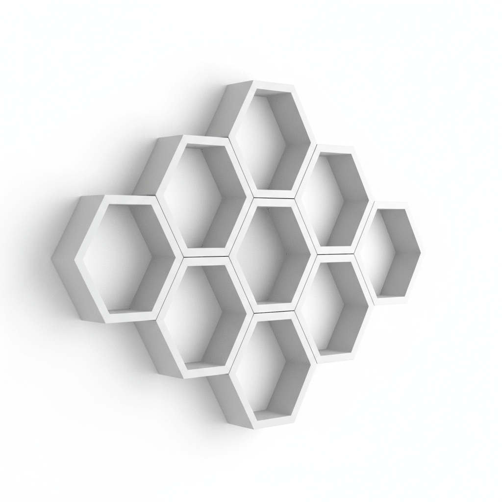 Honeycomb Wall Shelf - 3 Tins